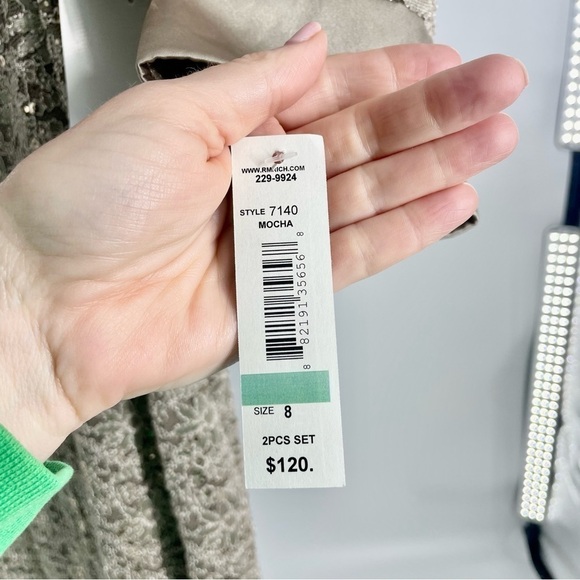 RM richards gold short lace dress with half jacket style 7140 Cocktail Size 8 - Picture 6 of 12